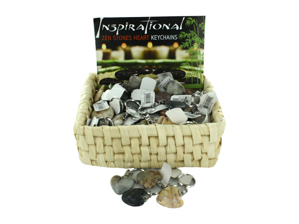 Zen Stones Heart Key Chains Countertop Display