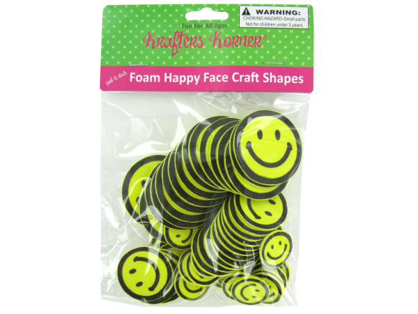 Peel & Stick Foam Happy Face Craft Shapes