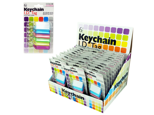 Color Coded Key Chain ID Tags Countertop Display