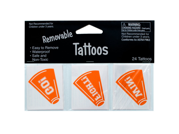 Removable Orange Cheer TATTOOs