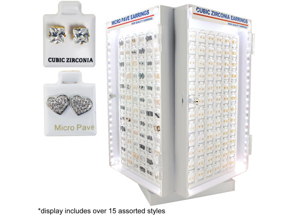 Cubic Zirconia / Micro Pave EARRINGS Light Up Display