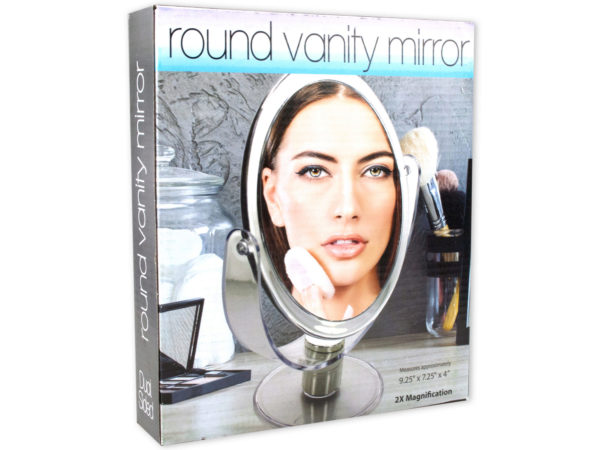 Dual Sided Round Stand Up Vanity MIRROR