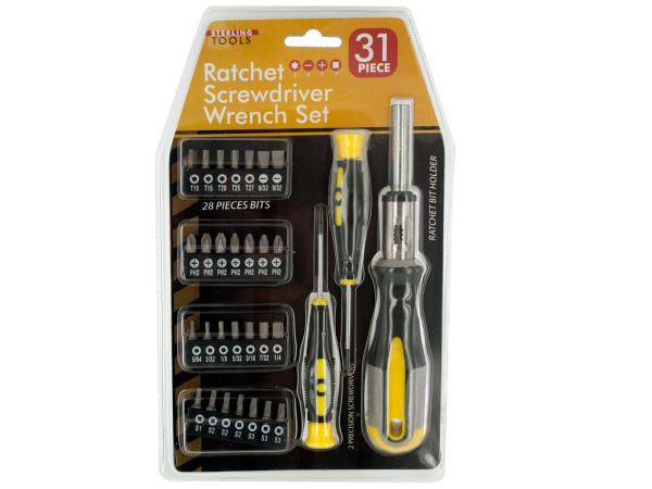 31-Piece Ratchet Screwdriver Wrench Set