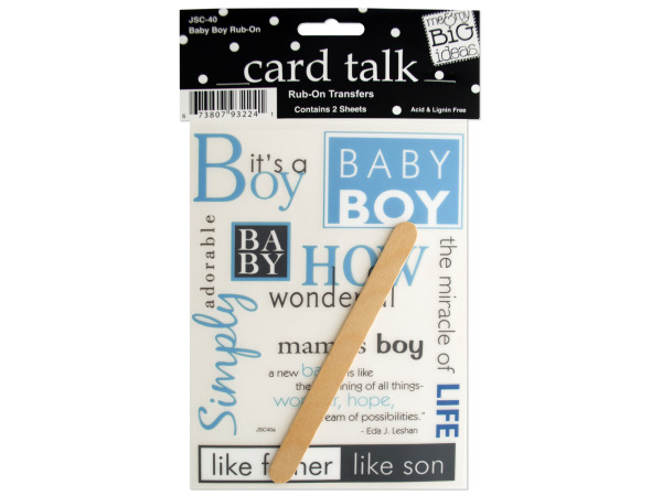 Baby Boy Rub-On Transfers