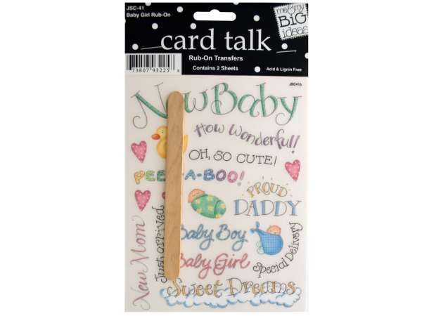 Baby Girl Rub-On Transfers