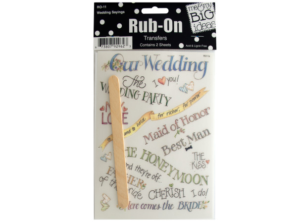 Wedding Sayings Rub-On Transfers