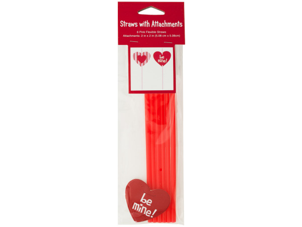 VALENTINE's Day Straws with Heart Attachments