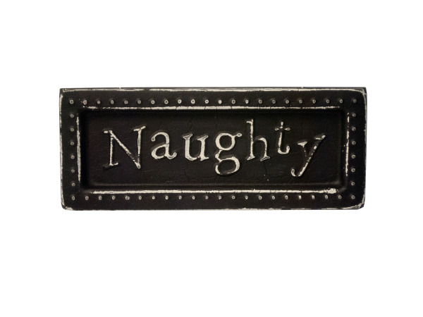 Naughty Mini Metal Sign MAGNET