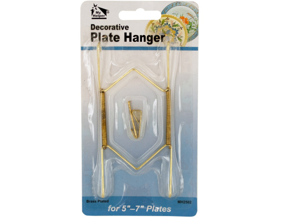 SMall Brass-Plated DeCorative Plate Hanger