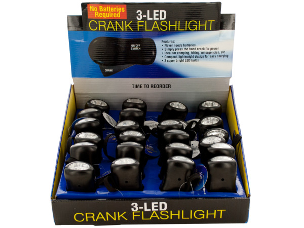LED Crank Flashlight Countertop Display