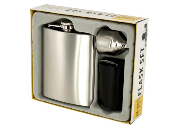 7 oz. Stainless Steel Flask Set
