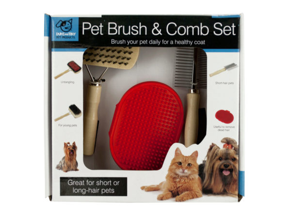 Pet Brush & Comb Grooming Set