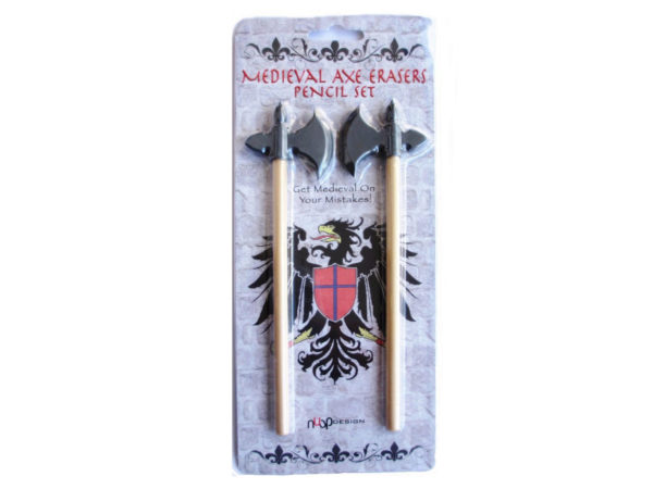 Medieval Axe Erasers PENCIL Set