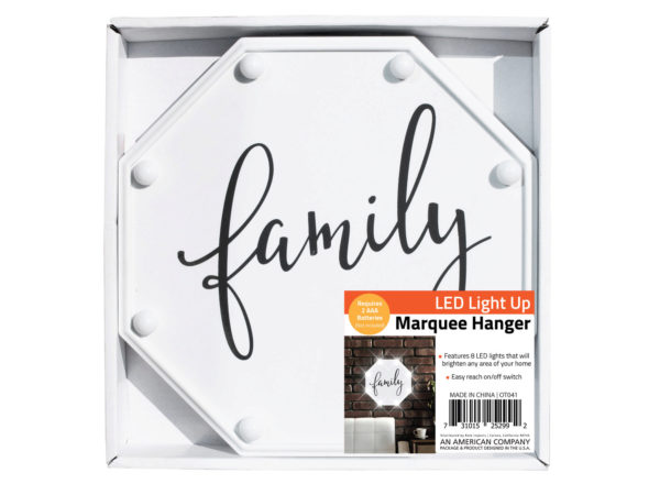 Family LED Marquee Hanging Wall Sign