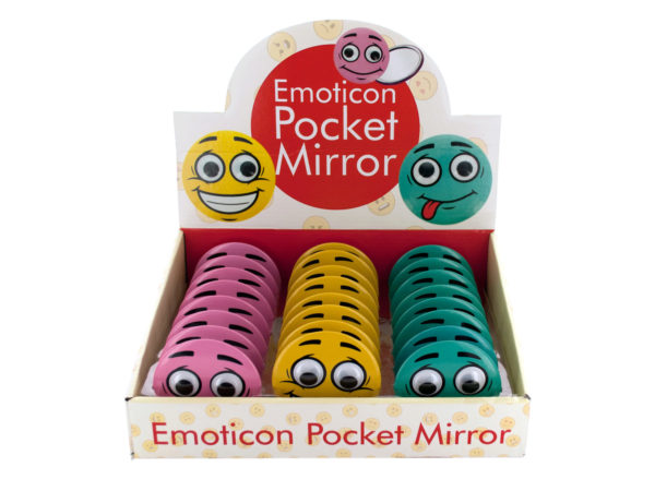Emoticon Pocket Mirror Countertop Display