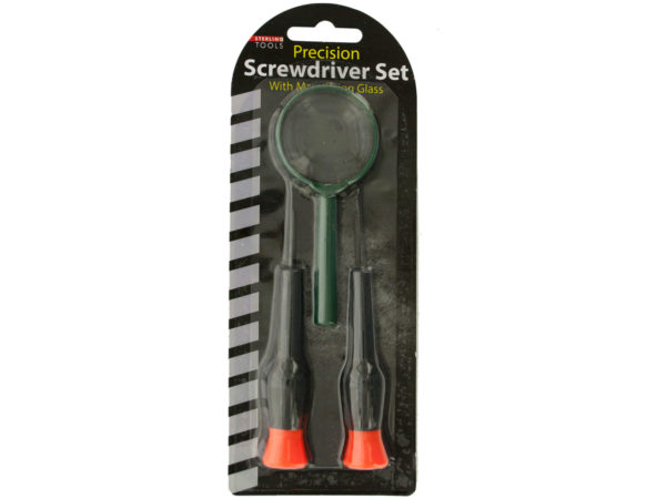 Precision SCREWDRIVER Set with Magnifying Glass