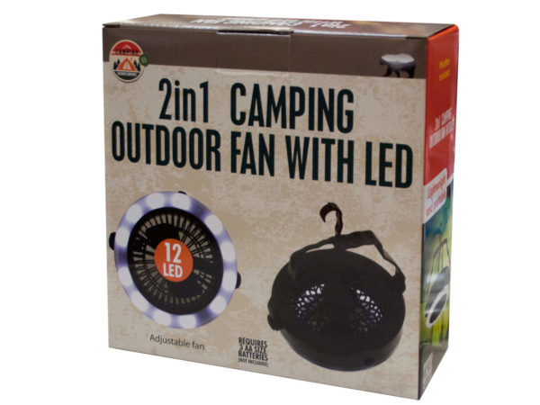 2 in 1 Camping Outdoor Fan with LED Light