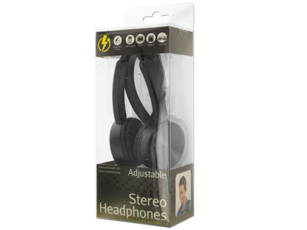 Black Adjustable Stereo Headphones