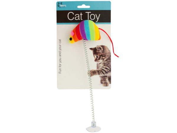 Mouse Spring Cat Toy with Suction Cup