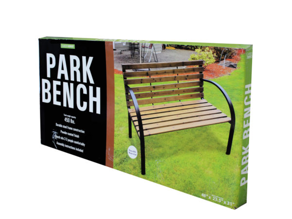 Solid Wood & Steel Park Bench