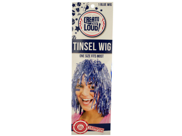 Blue Tinsel Wig