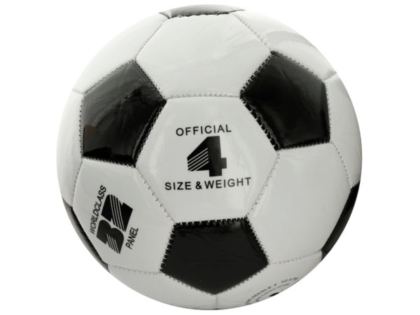 Size 4 Black & White Glossy Soccer Ball