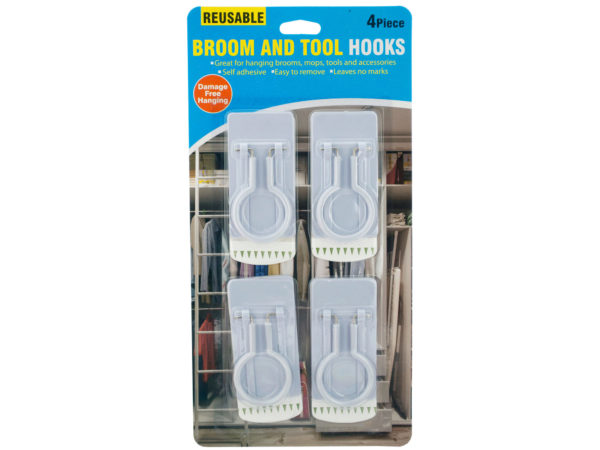Reusable Self-Adhesive Broom & TOOL Hooks Set