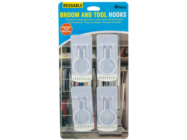 ReusABle Self-Adhesive Broom &Amp; Tool Hooks Set