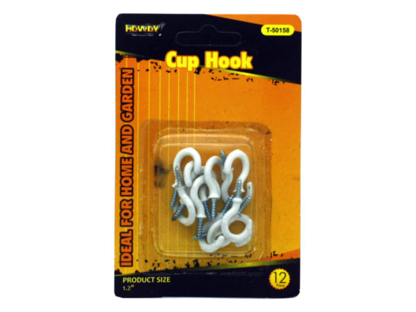 12 Pack White Cup Hooks