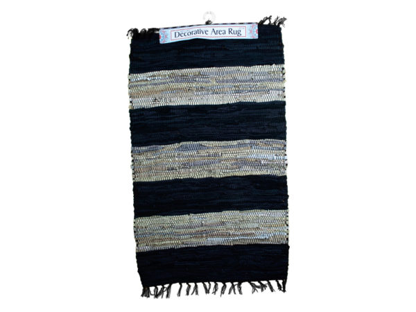 Wide Stripe LEATHER Chindi Rug