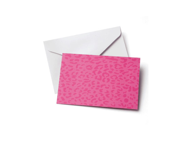 10 Count Pink Leopard Notecards & ENVELOPES Set