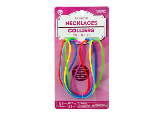 6 Pack Rainbow Silicone Necklaces