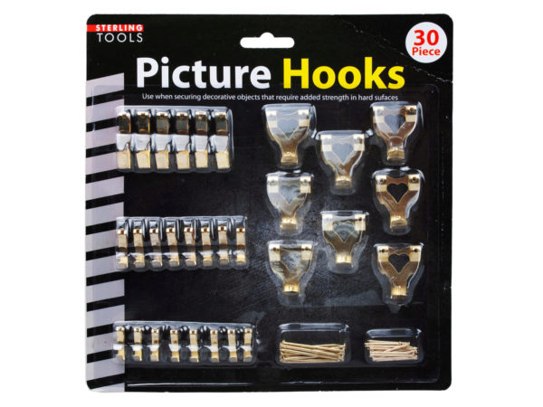 30 Pack Picture Hanging Hooks