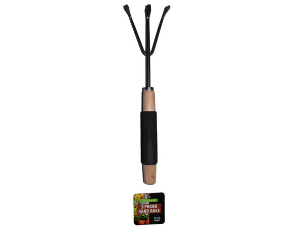 Wooden Handle 3 Prong Rake