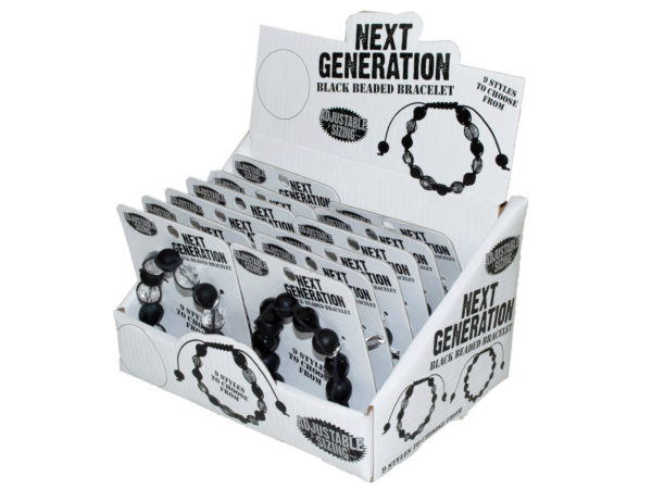 Next Generation Black BEAD Bracelet in Countertop Display