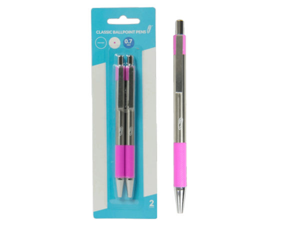 ''Retractable Classic Ballpoint PENs, Pink (2Pk)''