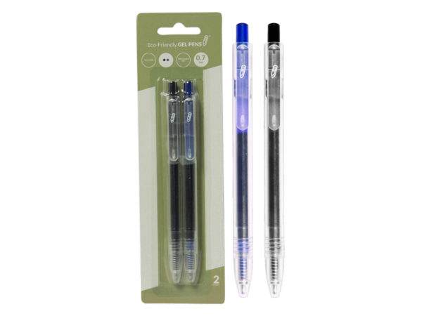 ''Eco Retractable Gel PEN, Black/Blue (2Pk)''