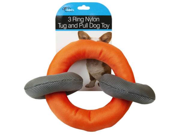 3 RING Nylon Tug and Pull Dog Toy