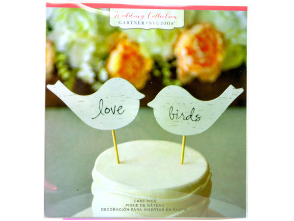 Birch Love Birds Cake Topper