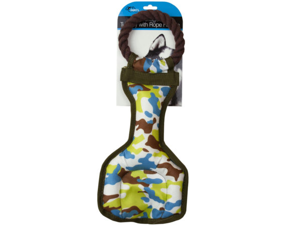 Camouflage Dog Tug Toy with Rope HANDLE