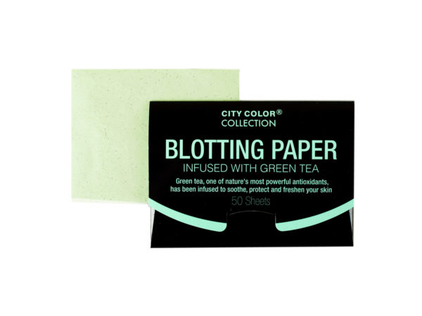 blotting PAPER infused with green tea in countertop display
