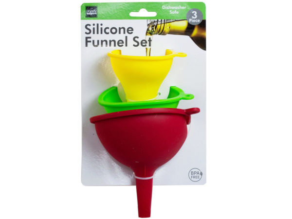 3 pack silicone funnel set