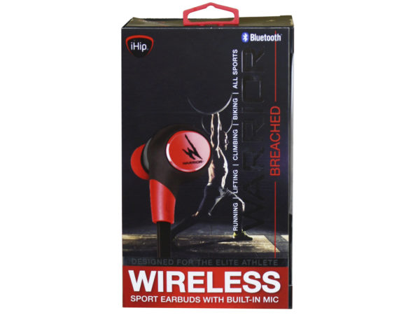 iHip Warrior Red and Black Bluetooth Sport Earbuds