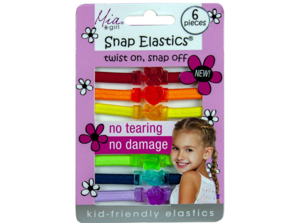 Snap Elastics Rainbow HAIR Ties 6pk