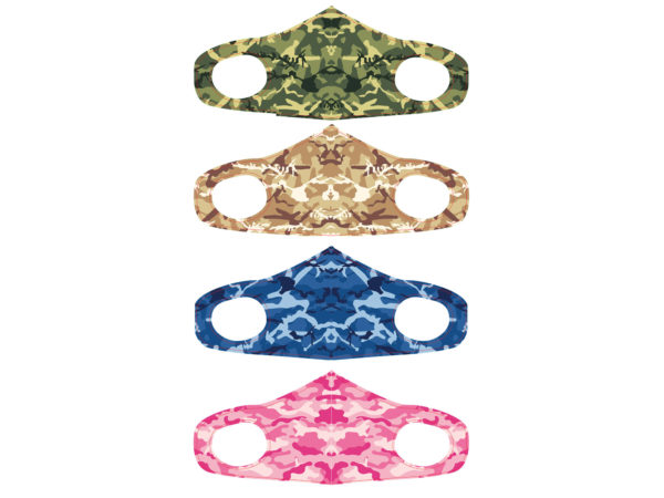 4 Asst. Camouflage Adult Size Fabric Fashion Face COVER Non-Medical