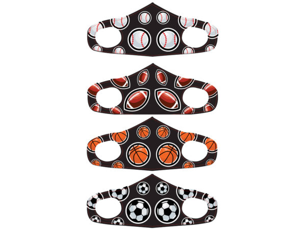Boys 4 asst 5.7 x 4.3 InCh FabriC FaCE Mask