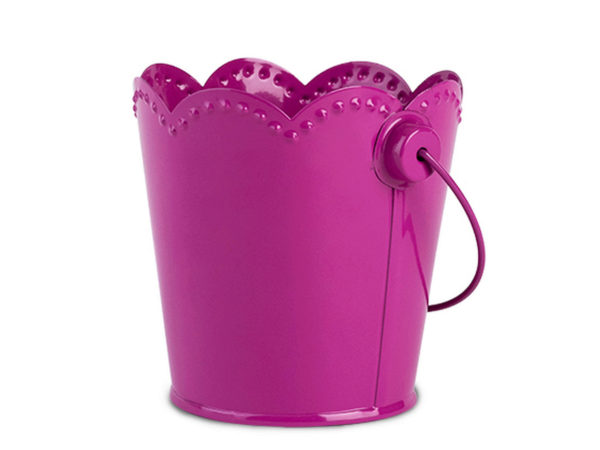 Cakewalk Fuchsia Galvanized Metal Pail