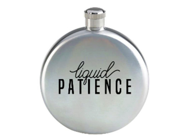 Liquid Patience 3oz Silver Flask