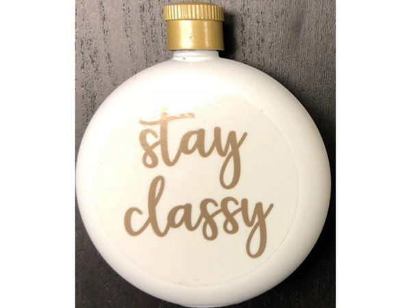 Stay Classy 3oz White Flask