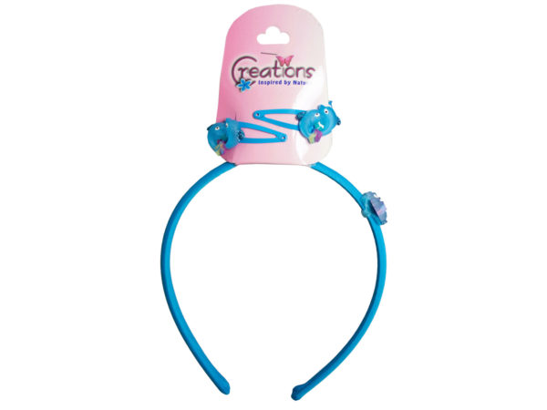 Creations 3 Piece Dolphin Themed Headband & Clips Set